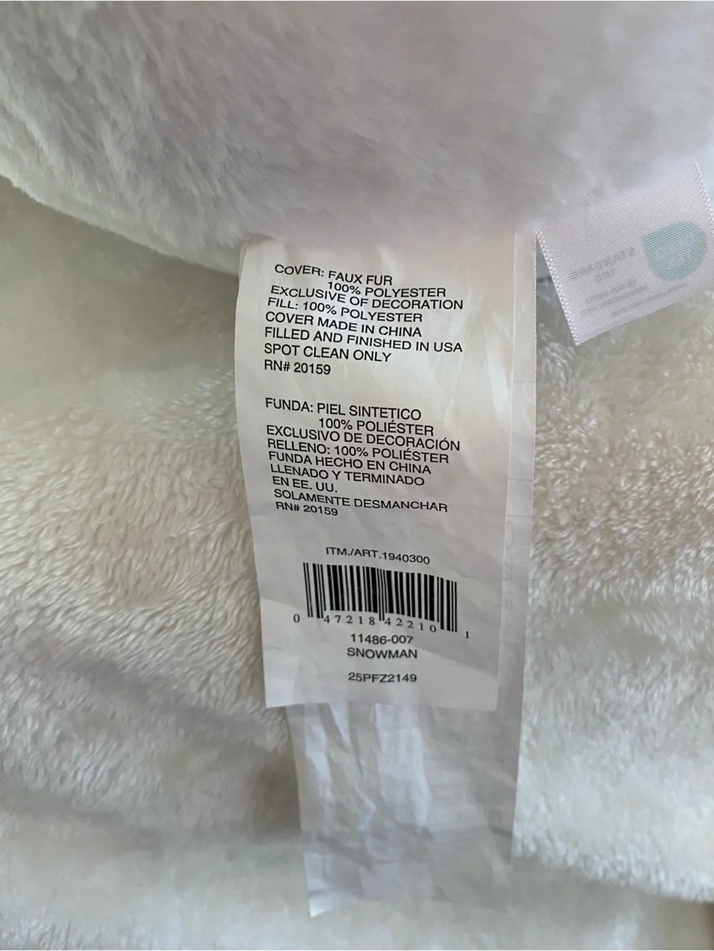 Adorable Plush Snowman Pillow from Costco